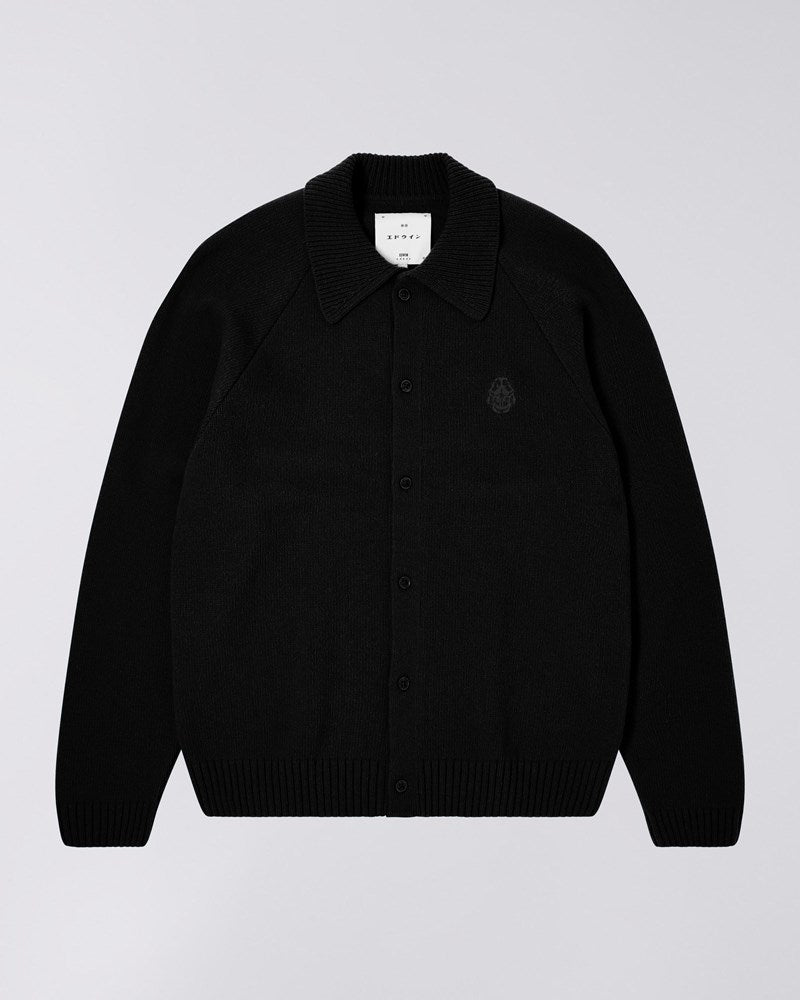 Edwin Mars Polo Cardigan - Premium Strik i Sort