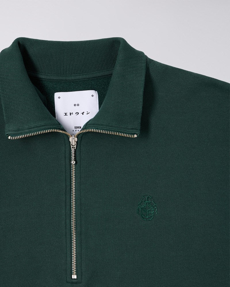 Edwin KOJI Half Zip Sweat Green Gables