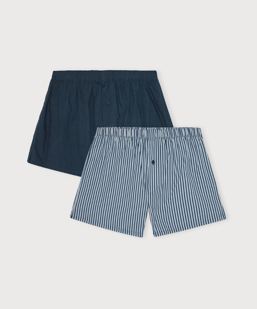Core Icon Boxer Shorts 2-Pack Midnight Blue/Midnight Blue Stripe