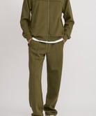 Track Straight Leg Pants Olive - Organic Basics