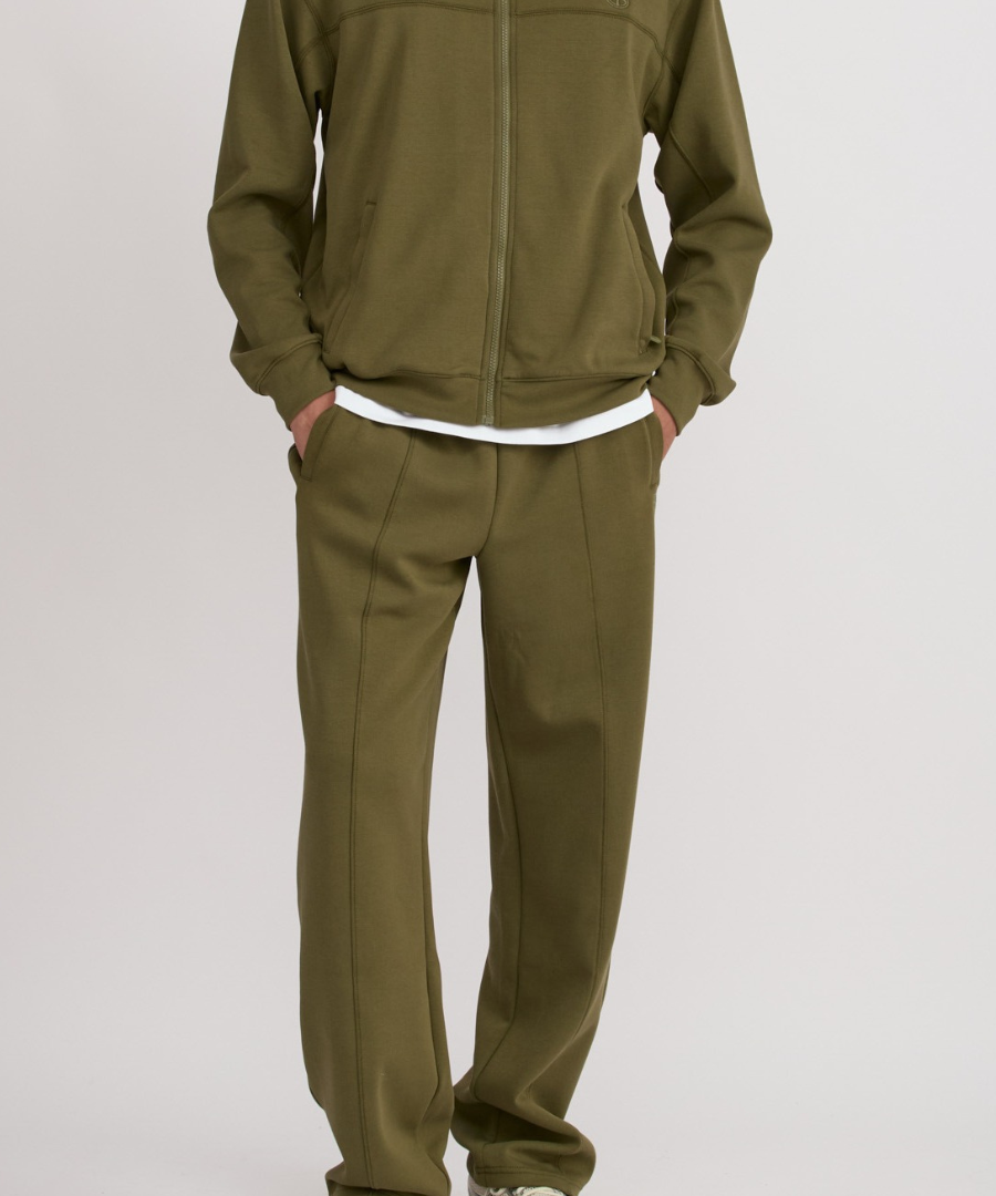 Track Straight Leg Pants Olive - Organic Basics