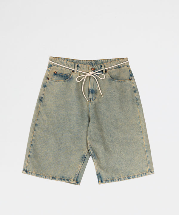 Dirty Denim Shorts Washed Denim
