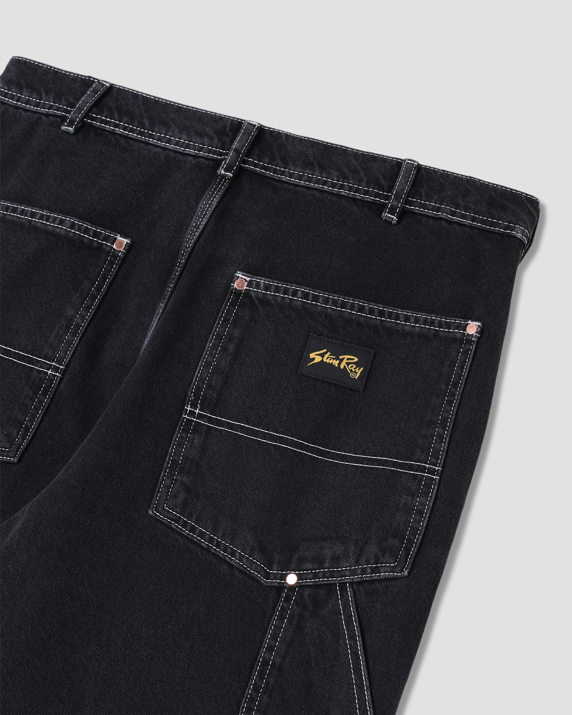 Double Knee Pant Stonewashed Black Denim | Stan Ray | bukser