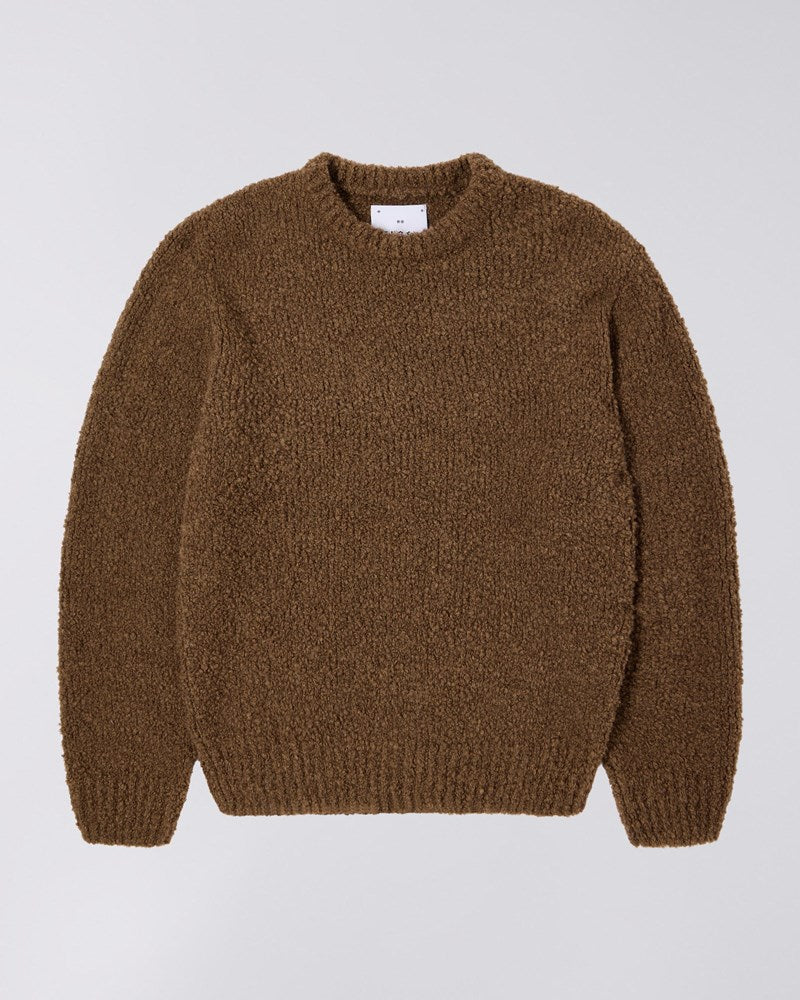 Edwin Dun Textured Sweater - Boxy Strik i Taupe