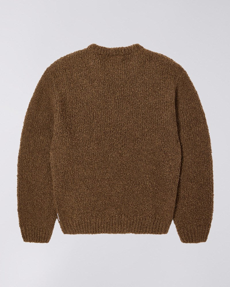 Edwin Dun Textured Sweater - Boxy Strik i Taupe