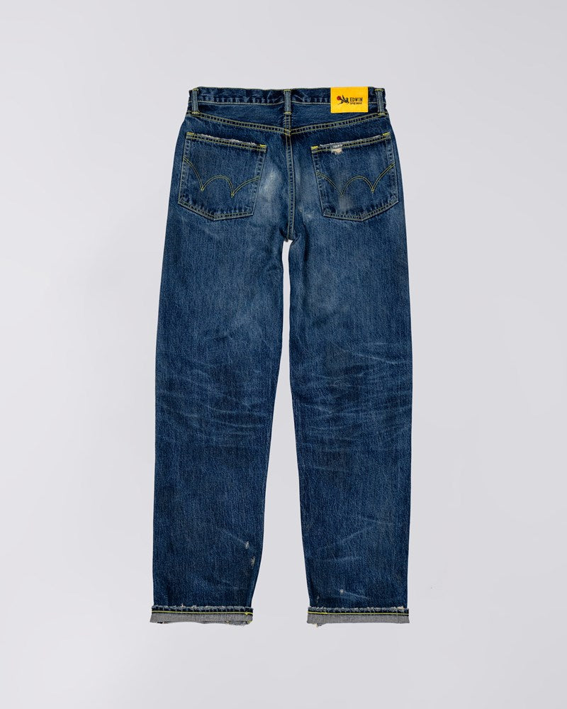 Spiewak x Edwin Loose Jeans - Dark Used Repair - Kaihara Dark Pure Indigo Rainbow Selvage Denim 13,5oz