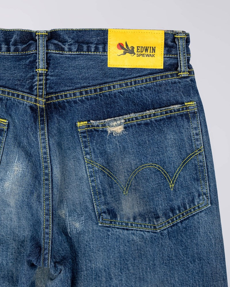 Spiewak x Edwin Loose Jeans - Dark Used Repair - Kaihara Dark Pure Indigo Rainbow Selvage Denim 13,5oz
