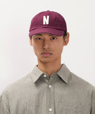 Light Canvas Felt N 8 Panel Cap Mahogany