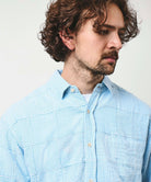 Patchwork Stripe Heritage Shirt - Sky Blue