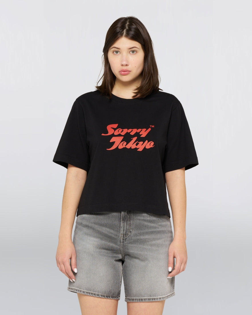 W' Sorry Tokyo T-Shirt Black – Boxy Graphic Tee | Edwin – Packyard