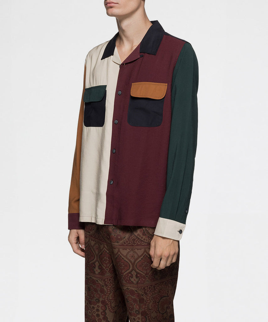 Stussy Color Block Rayon Shirt Multi shirts