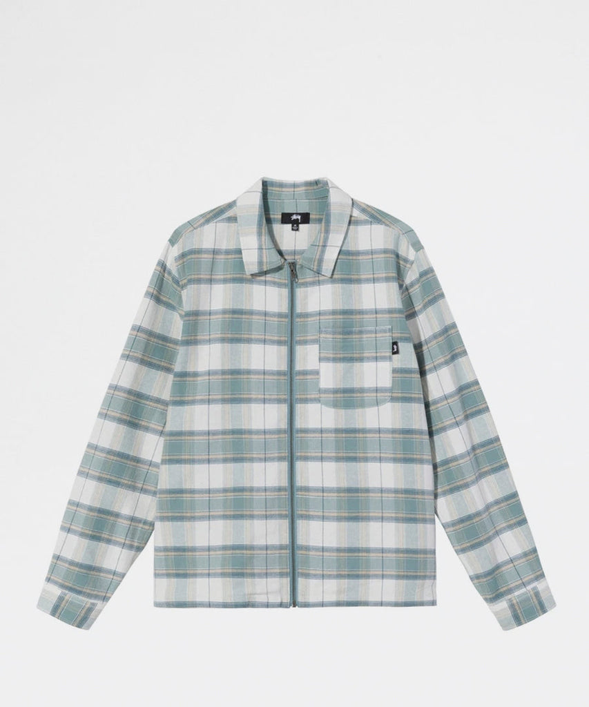 Heritage Plaid Zip Ls Shirt Green | Stussy | Packyard