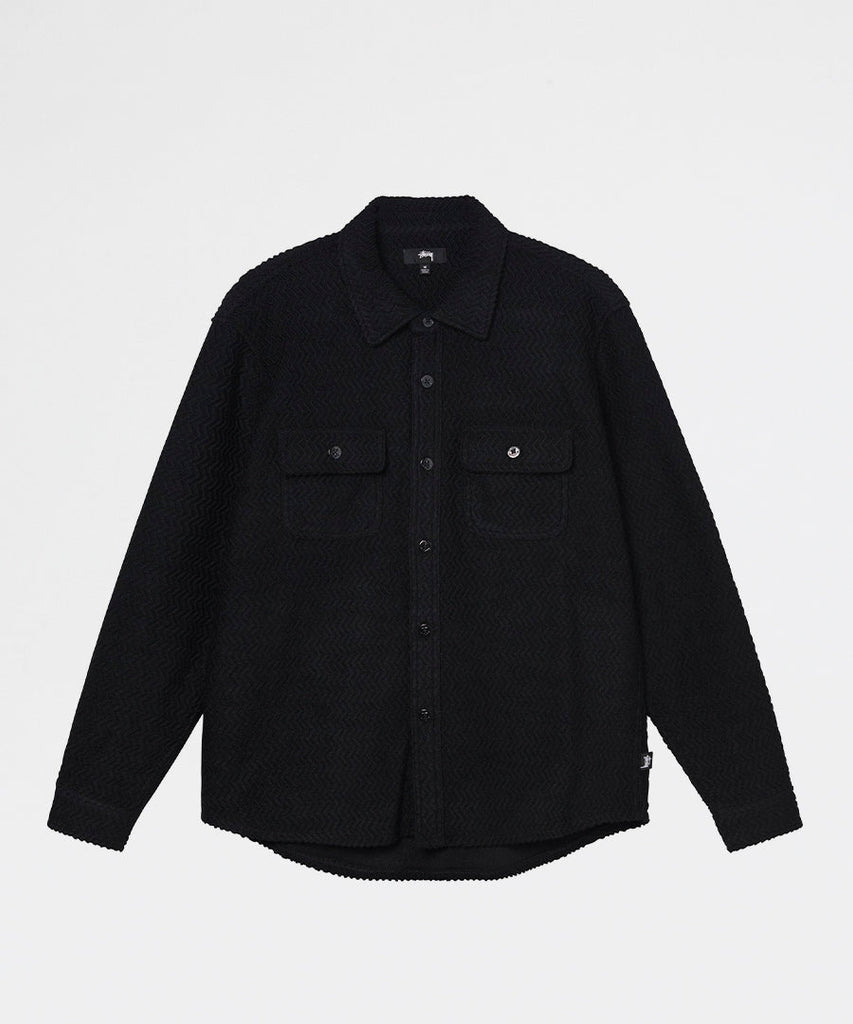 Textured Wool Cpo LS Shirt Black– Packyard