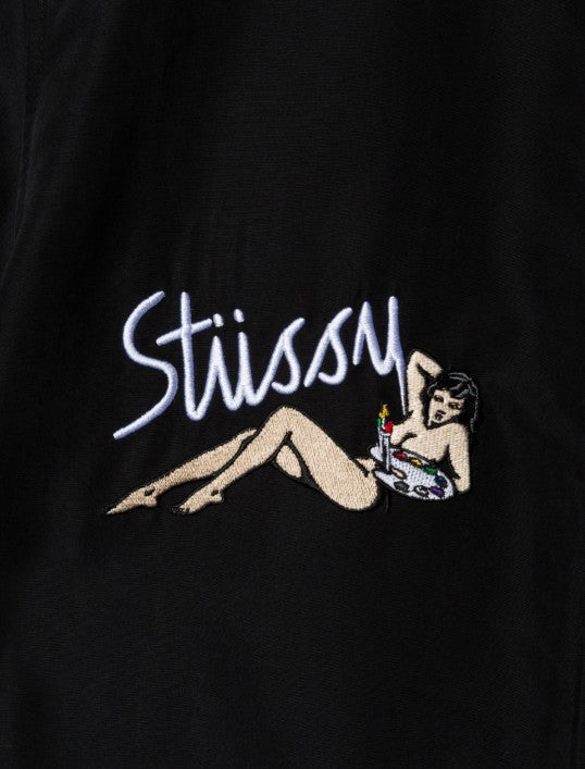 Stussy Garage Knit Collar Shirt - Black UDSOLGT
