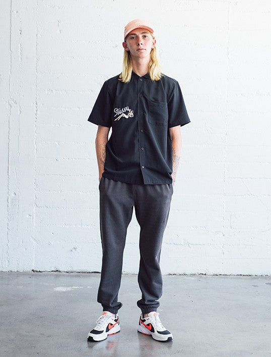 Stussy Garage Knit Collar Shirt - Black UDSOLGT
