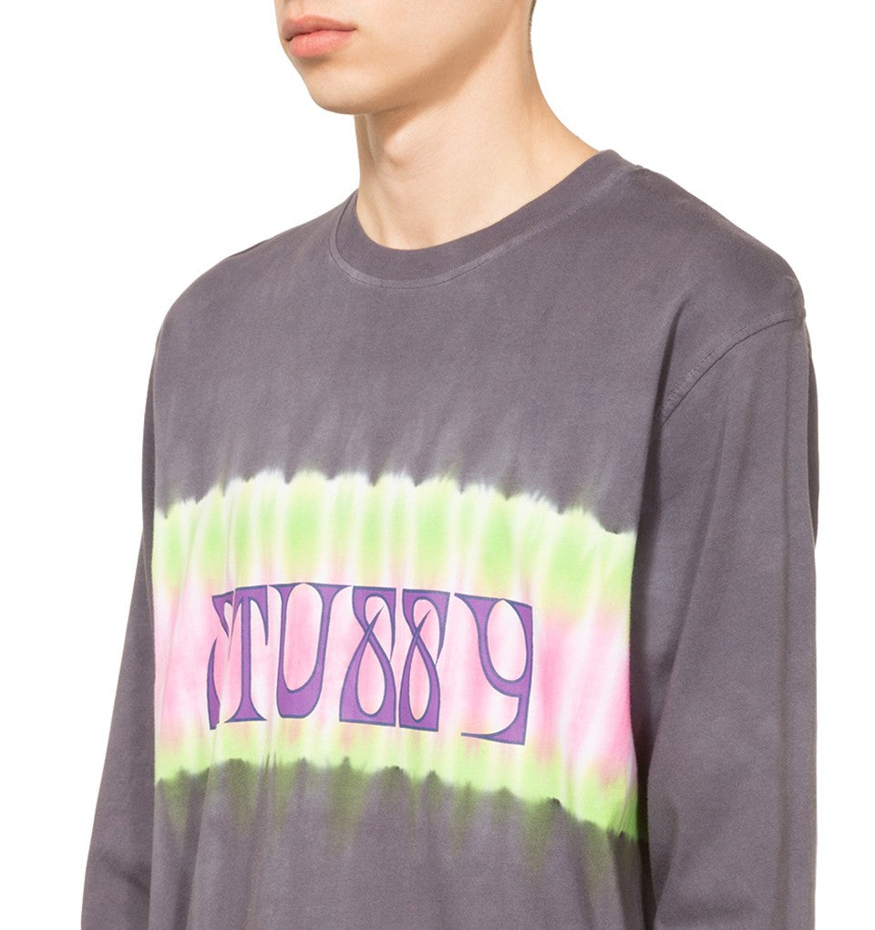 Stussy Tie Dye Stripe LS Jersey Black UDSOLGT