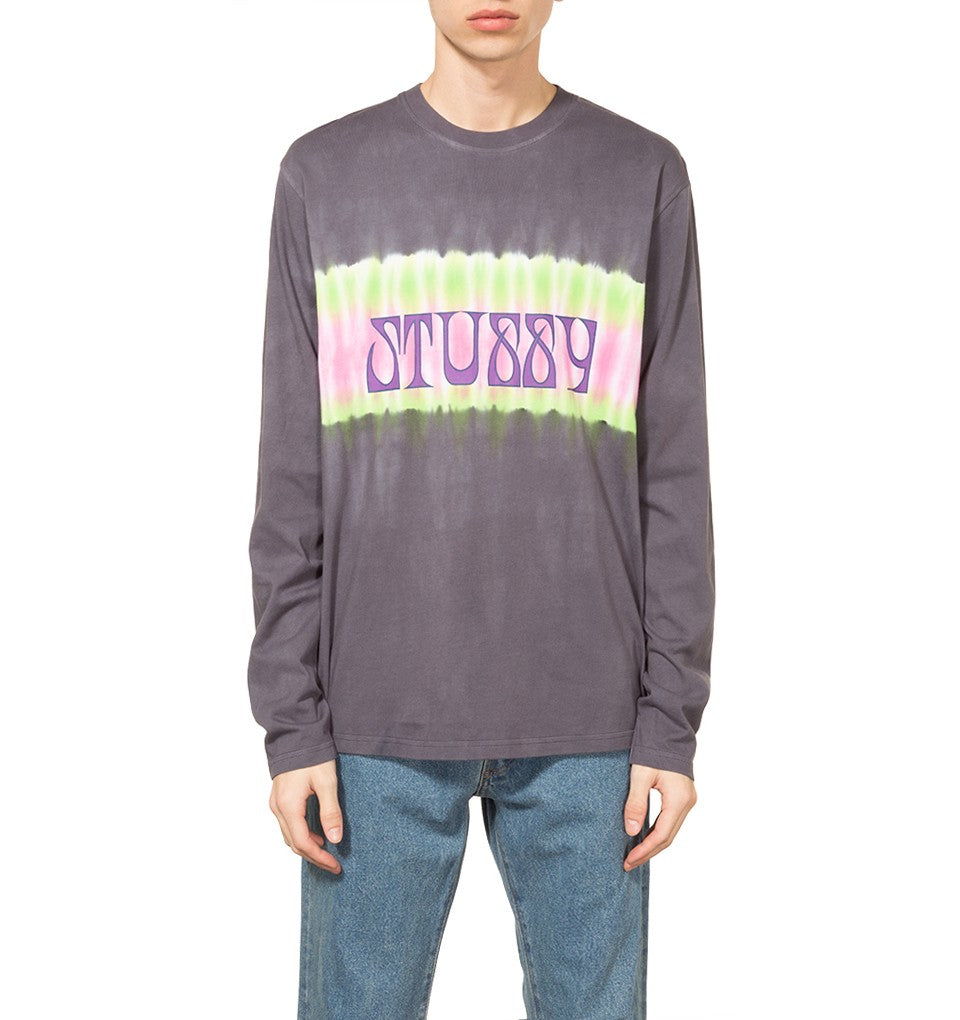 Stussy Tie Dye Stripe LS Jersey Black UDSOLGT