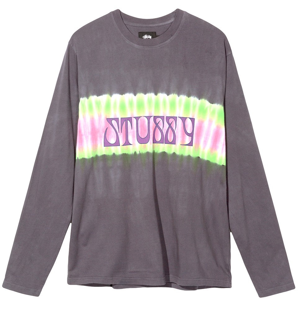 Stussy Tie Dye Stripe LS Jersey Black UDSOLGT