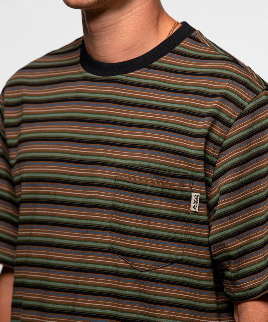Stussy Mini Stripe Crew Black t-shirts