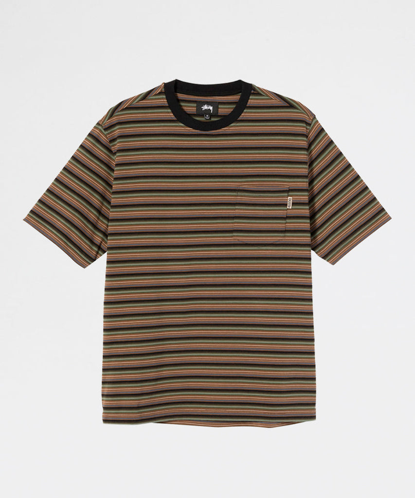 Stussy Mini Stripe Crew Black t-shirts