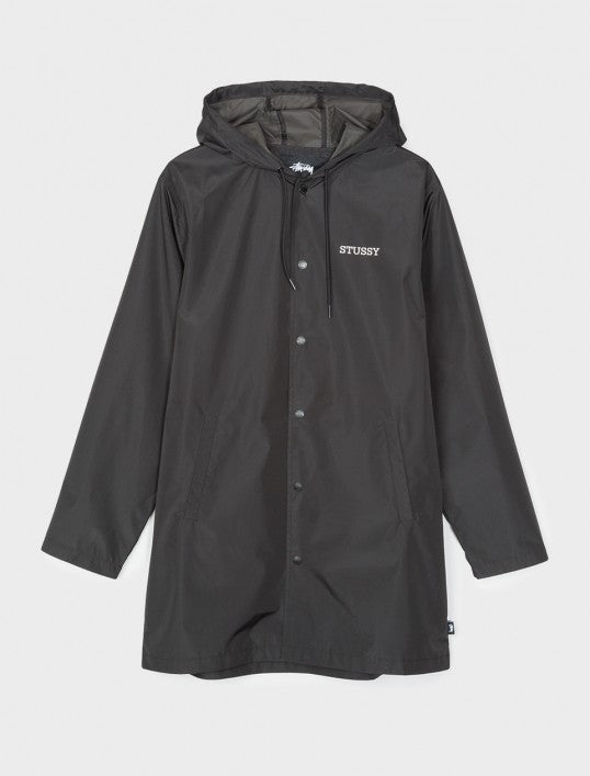 Stussy Tony Long Hooded Coach Jacket - Black UDSOLGT