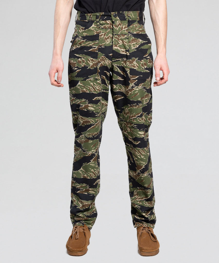 Taper Fatigue Green Tiger Camo-trousers-Stan Ray
