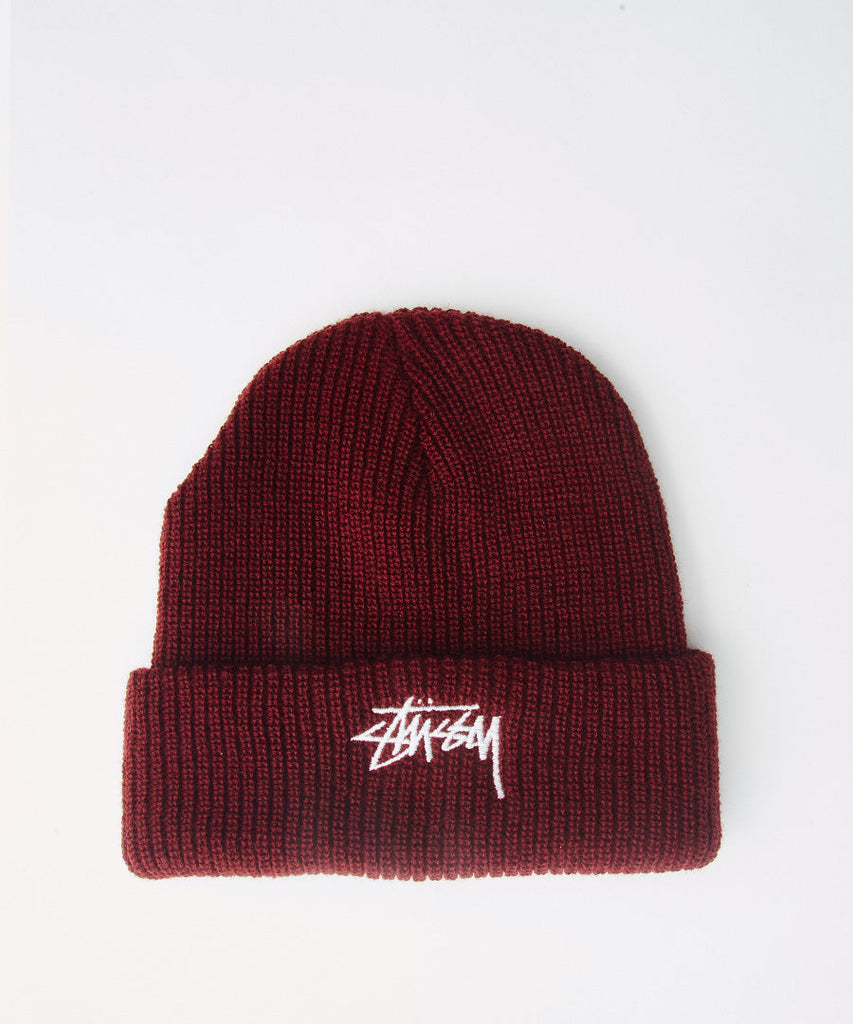 Stussy Stock FA18 Cuff Beanie Burgundy UDSOLGT