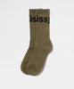 Stussy Jacquard Logo Socks Olive OS socks