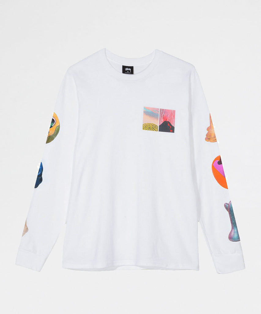 Stussy Primordial World LS Tee White UDSOLGT