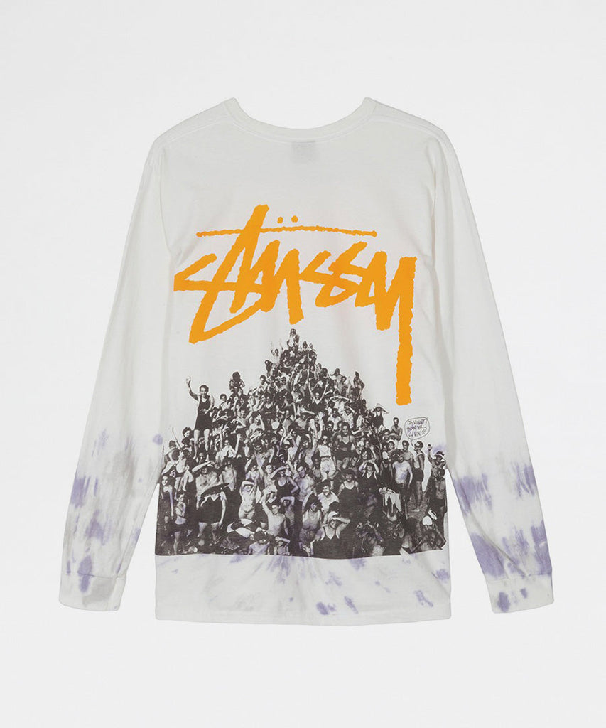 Stussy Beach Mob Td LS Tee Wht/Orange t-shirts