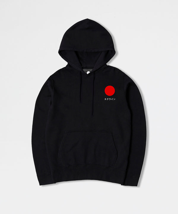 Japanese Sun Hoodie Sweat - Heavy Felpa 100% Cotton 350 g Black garment washed-Edwin Jeans-Packyard DK