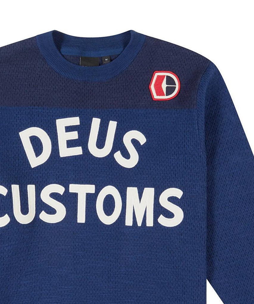 Deus Ex Machina Moto X Knit Estate Blue sweatshirts