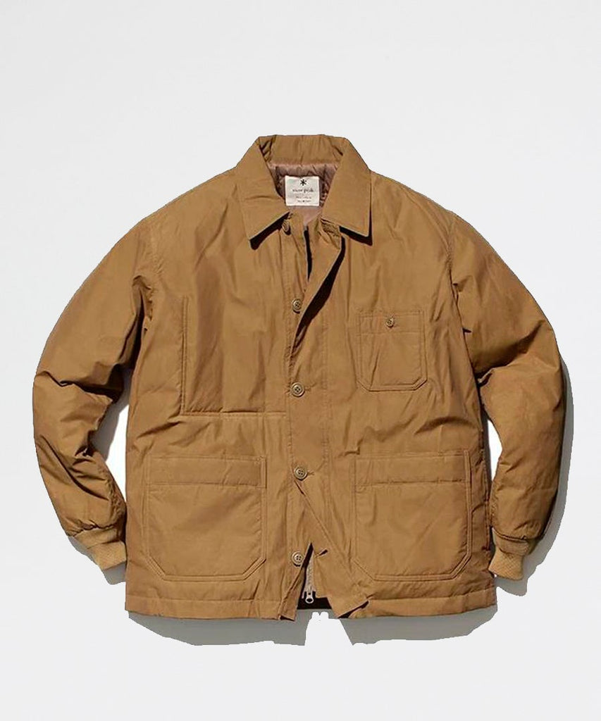 Snow Peak Waxed CN Down Jacket Brown jackets