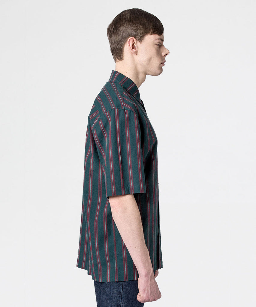 Han Kjøbenhavn Boxy Shirt Green Stripe shirts
