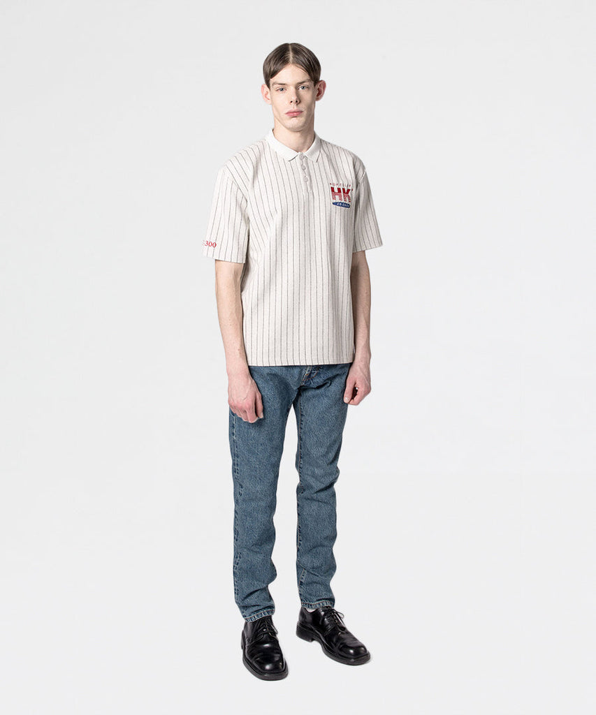 Han Kjøbenhavn Polo Tee Pin Stripe White t-shirts