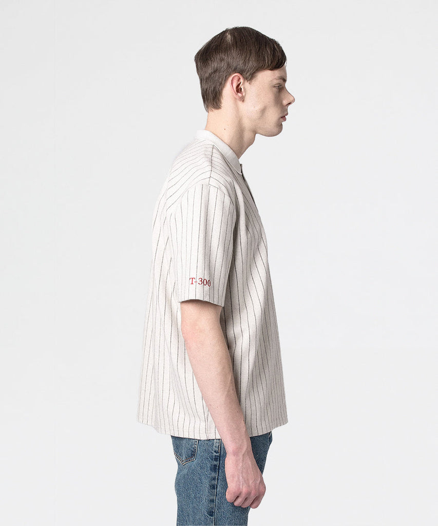 Han Kjøbenhavn Polo Tee Pin Stripe White t-shirts