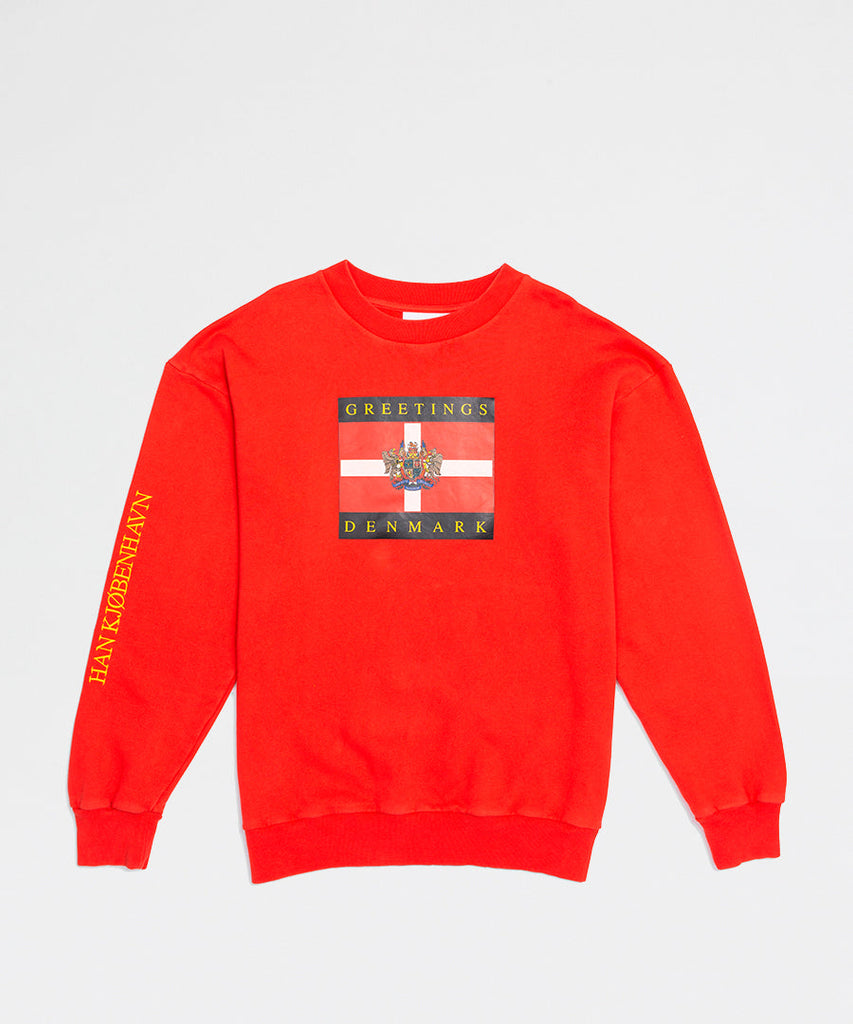 Han Kjøbenhavn Artwork Crew Faded Red sweatshirts