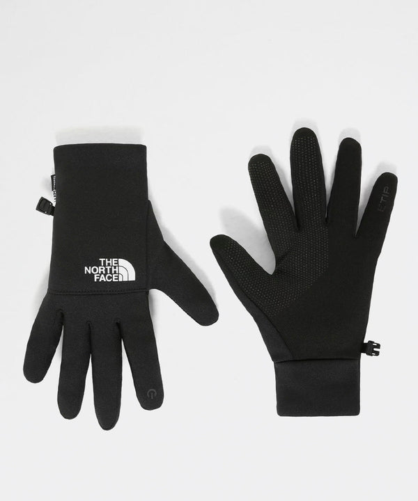 The North Face Etip Recycled Glove Black White logo gloves
