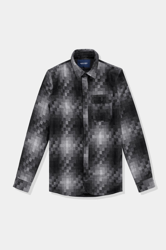 Native North Pixels Wool Overshirt - Grey UDSOLGT