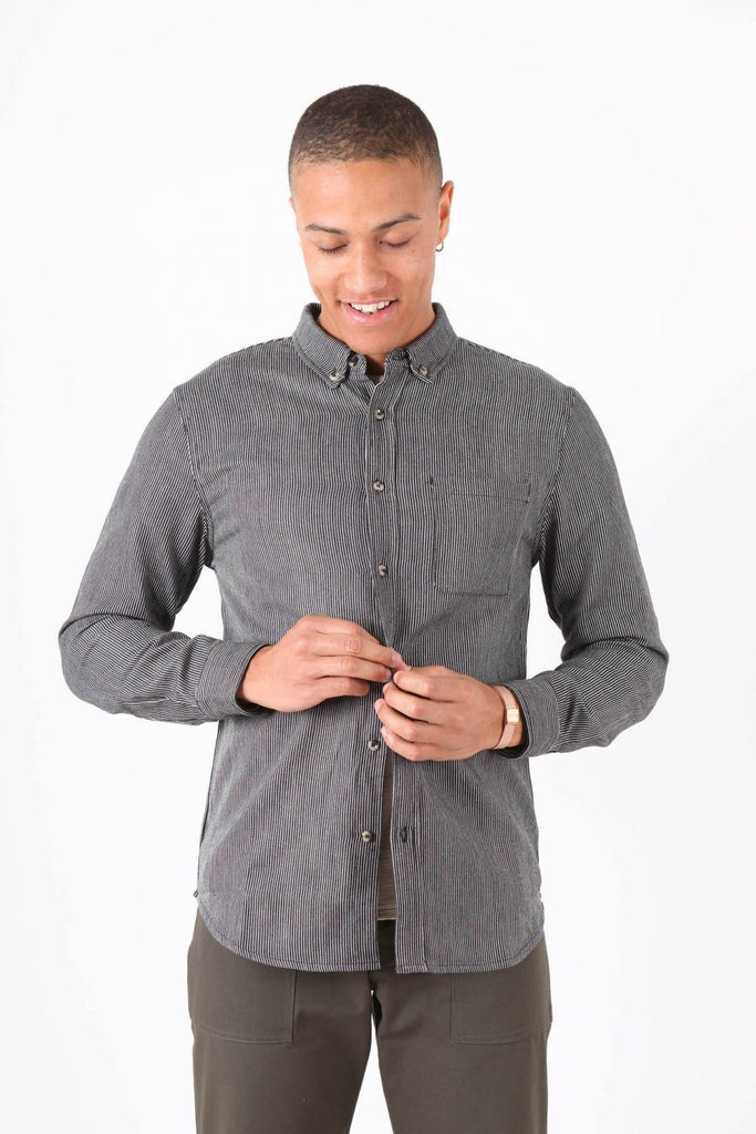 Native North Herringbone Shirt - Black/White shirts