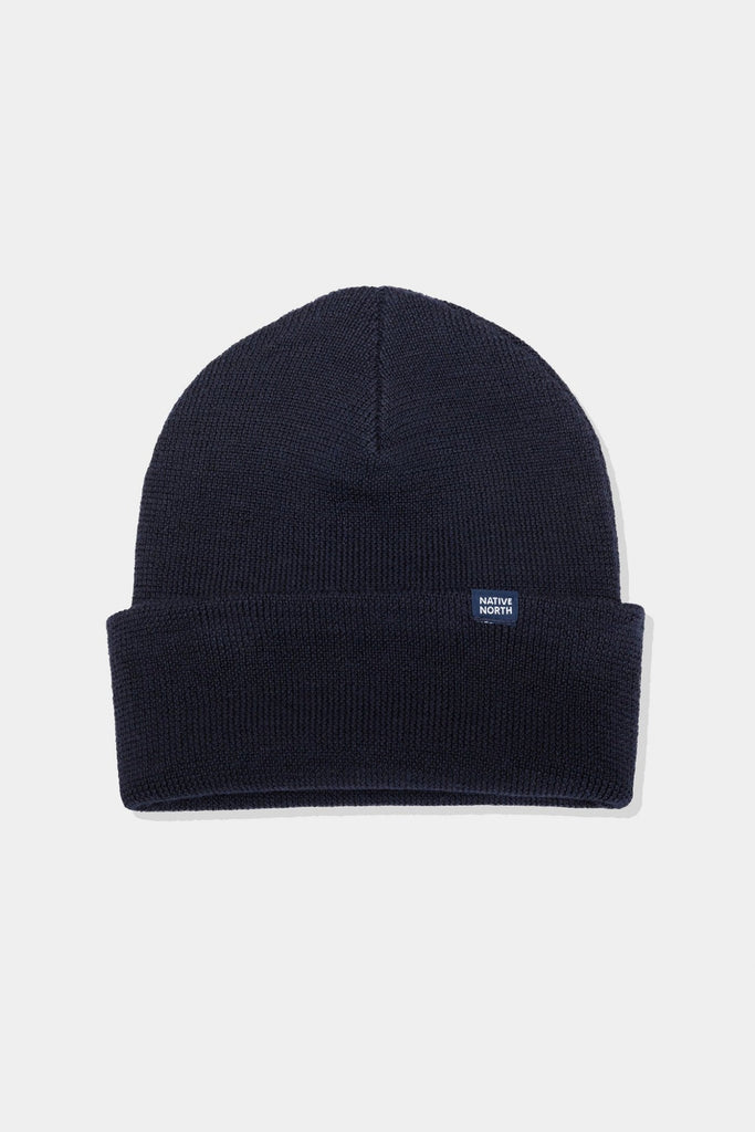 Native North Merino Beanie - Dark Navy UDSOLGT
