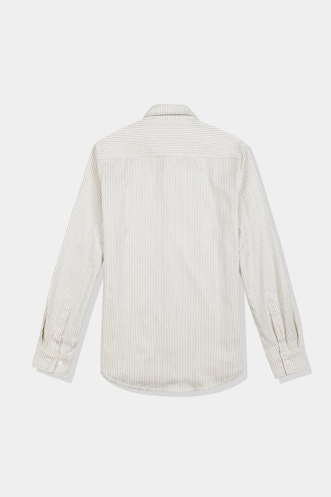 Native North Striped Herringbone Shirt Beige UDSOLGT