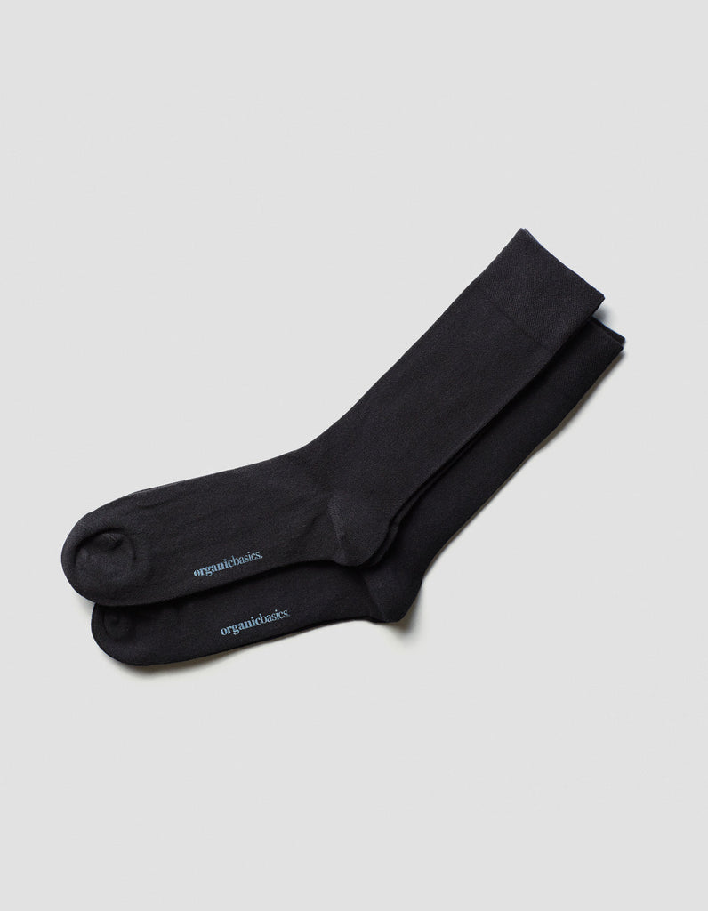Organic Basics Regular Socks 2-Pack Black UDSOLGT