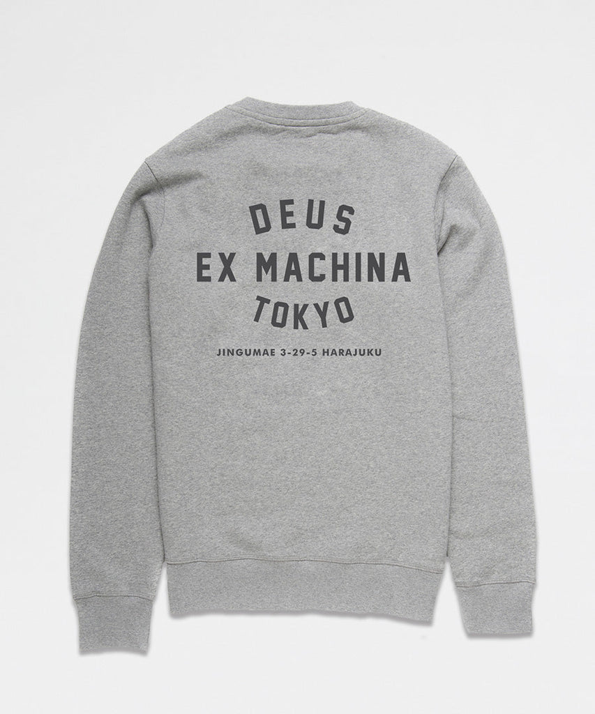 Deus Ex Machina Tokyo Address Crew Grey Marle sweatshirts