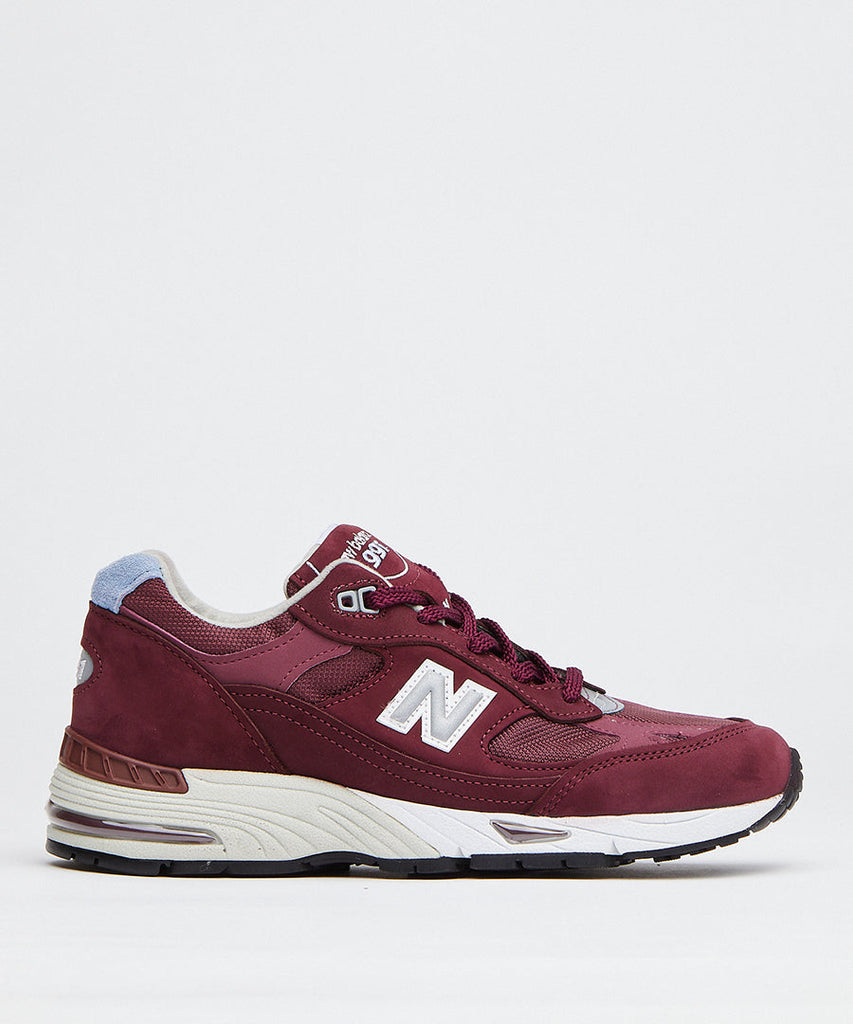 New Balance W991 BBL Burgundy sneakers