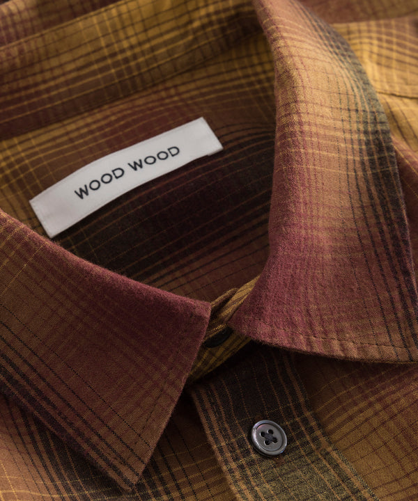 Avenir Gradient Flannel Shirt Brown Check-Wood Wood-Packyard EU