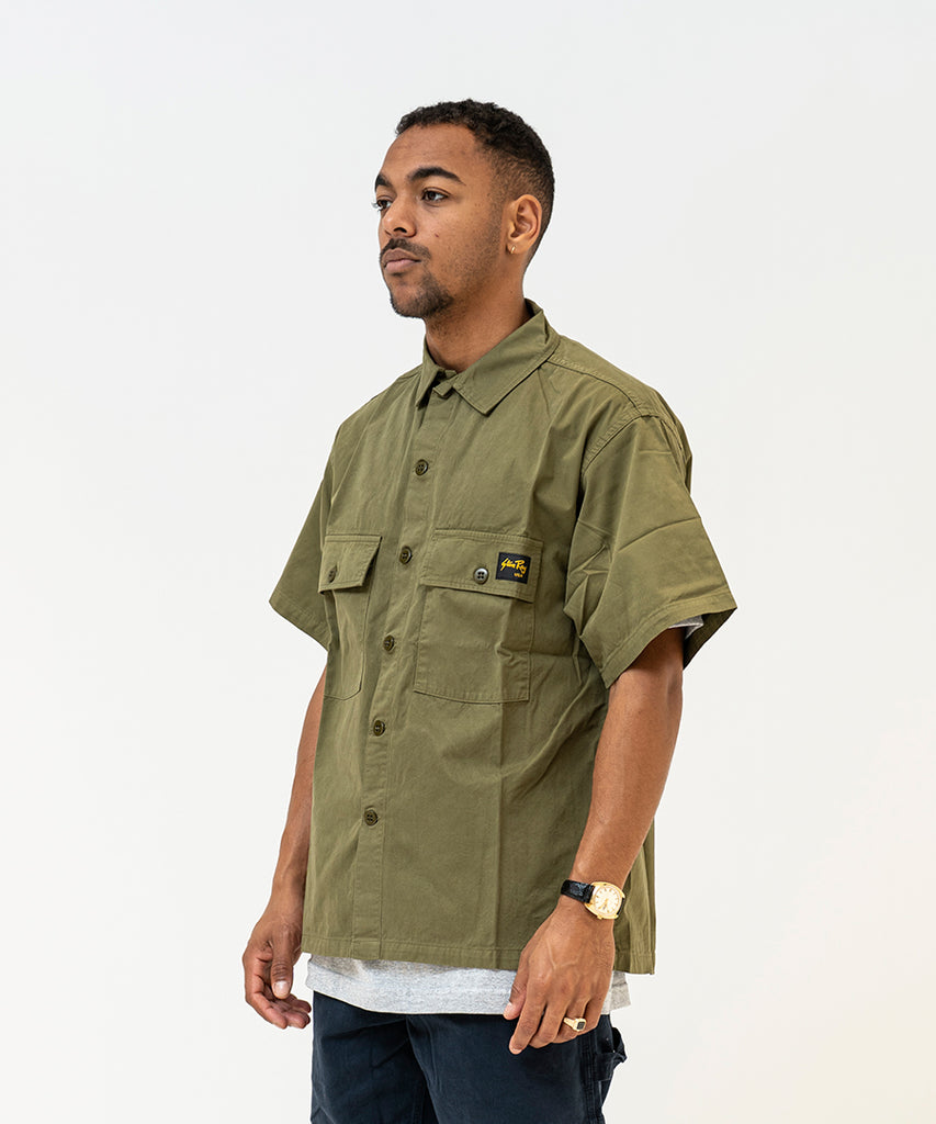 SHORT SLEEVE CPO OLIVE TAFFETA-shirts-Stan Ray